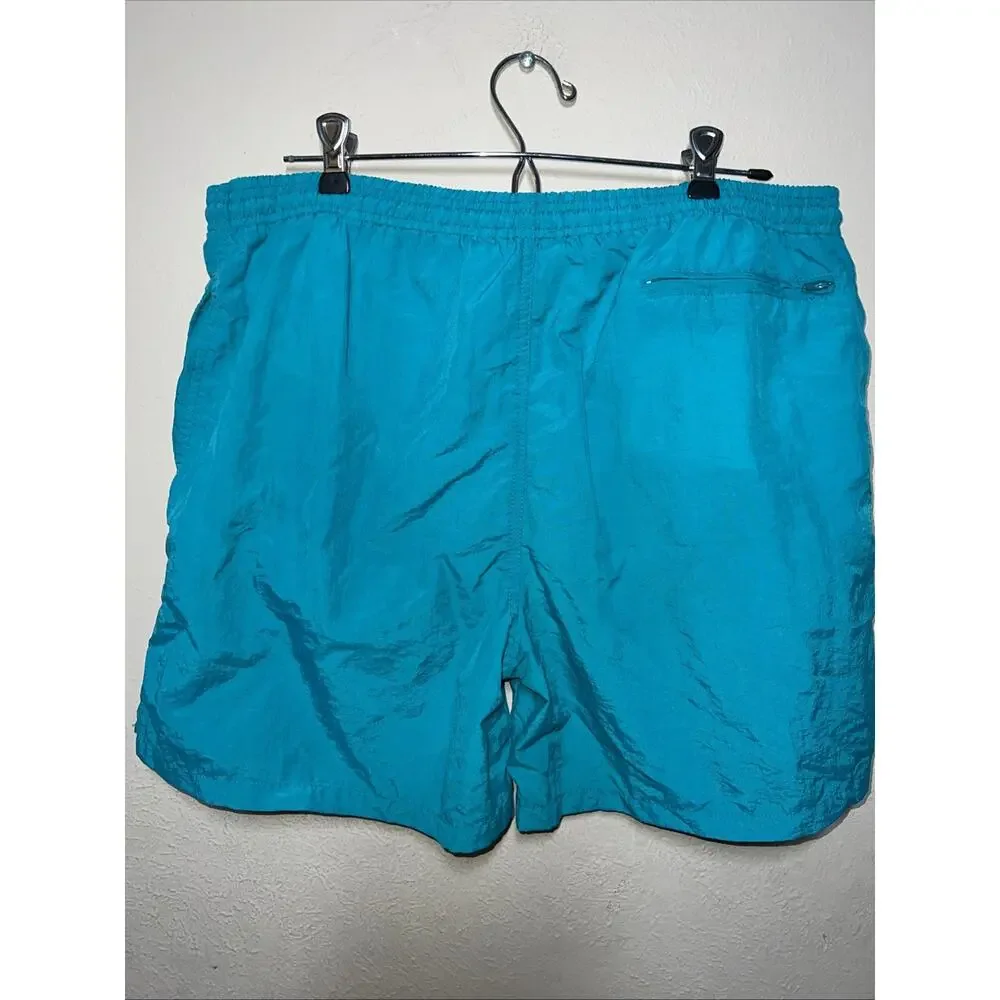 Laguna VTG 80s/90 Boarder Swim Shorts Mens L 36-38 Teal Surfer Beach Tropical